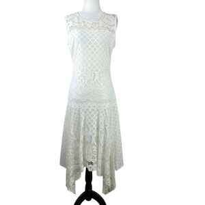 Rinascimemto lace A line assymetrical midi dress